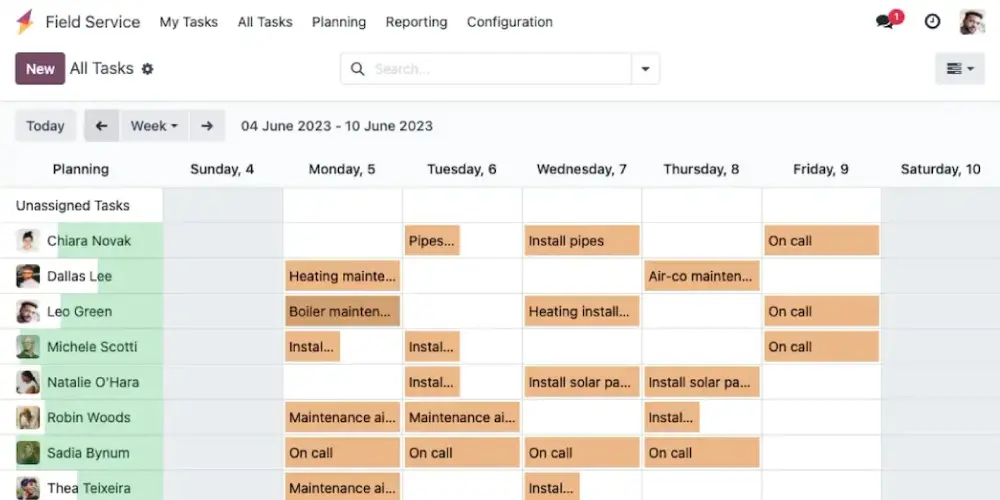 Odooerp.ae ERP Software Dashboard showcasing the processes of an engineering firm managed through Odoo ERP software.